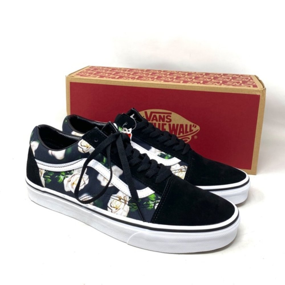 VANS Old Skool Floral Shoes Casual Canvas Suede Black Sneakers Men’s VN0A38G1VRK - Picture 5 of 11